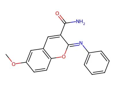 6-methoxy-2-(phenylimino)-2H-chromene-3-carboxamide structure