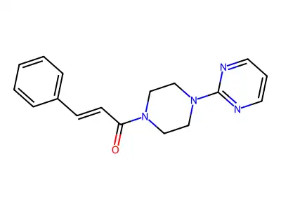 3-Phenyl-1-(4-pyrimidin-2-ylpiperazin-1-yl)prop-2-en-1-one structure