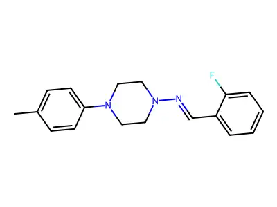 N-[(E)-(2-fluorophenyl)methylidene]-4-(4-methylphenyl)piperazin-1-amine structure