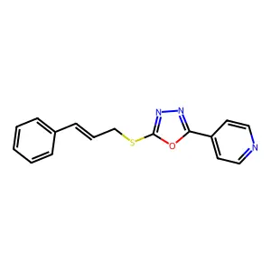 4-[5-(3-Phenyl-allylsulfanyl)-[1,3,4]oxadiazol-2-yl]-pyridine structure