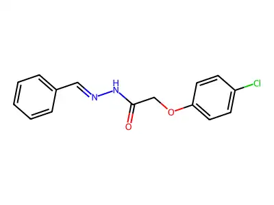 N-[(Z)-benzylideneamino]-2-(4-chlorophenoxy)acetamide structure