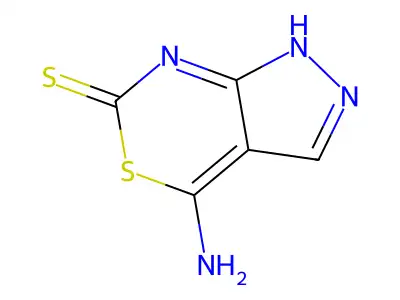 4-amino-1H-pyrazolo[3,4-d][1,3]thiazine-6-thione structure
