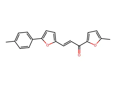 (E)-1-(5-methylfuran-2-yl)-3-[5-(4-methylphenyl)furan-2-yl]prop-2-en-1-one structure