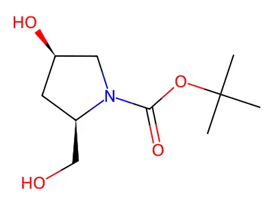 Tert-butyl 4-hydroxy-2-(hydroxymethyl)pyrrolidine-1-carboxylate structure