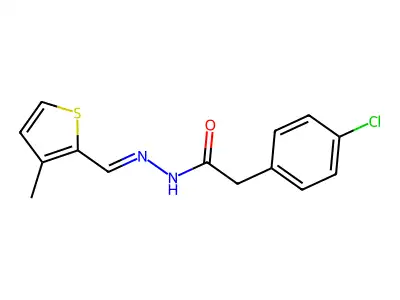 2-(4-chlorophenyl)-N-[(E)-(3-methylthiophen-2-yl)methylideneamino]acetamide structure