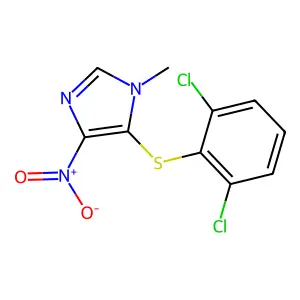 5-[(2,6-dichlorophenyl)sulfanyl]-4-nitro-1-methyl-1H-imidazole structure