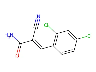 2-Cyano-3-(2,4-dichlorophenyl)prop-2-enamide structure