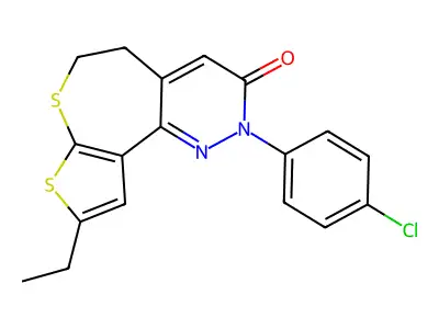 Thieno(2',3':2,3)thiepino(4,5-c)pyridazin-3(2H)-one, 2-(4-chlorophenyl)-9-ethyl-5,6-dihydro- structure