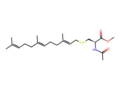 Acetyl-S-farnesyl-L-cysteine methyl ester structure