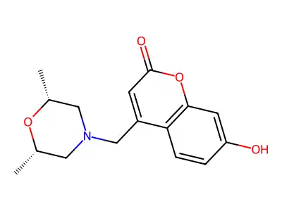 4-((cis-2,6-dimethylmorpholin-4-yl)methyl)-7-hydroxy-2H-chromen-2-one structure
