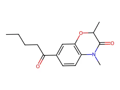2,4-Dimethyl-7-pentanoyl-2H-1,4-benzoxazin-3(4H)-one structure