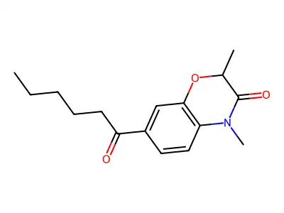 7-Hexanoyl-2,4-dimethyl-2H-1,4-benzoxazin-3(4H)-one structure