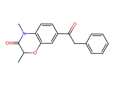2,4-Dimethyl-7-(phenylacetyl)-2H-1,4-benzoxazin-3(4H)-one structure