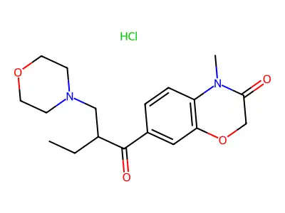 2H-1,4-Benzoxazin-3(4H)-one, 4-methyl-7-(2-(4-morpholinylmethyl)-1-oxobutyl)-, monohydrochloride structure
