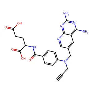 10-Propargyl-5-deazaaminopterin analog of folic acid structure
