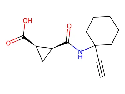 2-[(1-ethynylcyclohexyl)carbamoyl]cyclopropane-1-carboxylic Acid structure