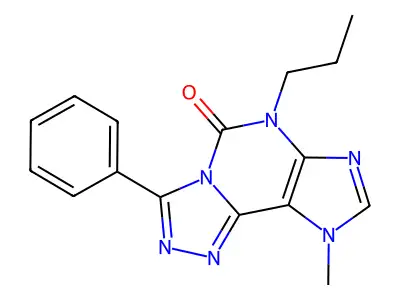 5H-1,2,4-Triazolo(3,4-i)purin-5-one, 6,9-dihydro-9-methyl-3-phenyl-6-propyl-, dihydrate structure