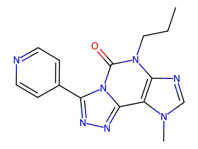 5H-1,2,4-Triazolo(3,4-i)purin-5-one, 6,9-dihydro-9-methyl-6-propyl-3-(4-pyridinyl)- structure