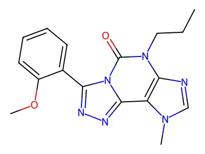5H-1,2,4-Triazolo(3,4-i)purin-5-one, 6,9-dihydro-3-(2-methoxyphenyl)-9-methyl-6-propyl- structure