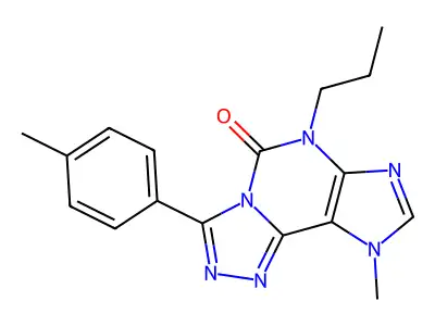 5H-1,2,4-Triazolo(3,4-i)purin-5-one, 6,9-dihydro-9-methyl-3-(4-methylphenyl)-6-propyl- structure