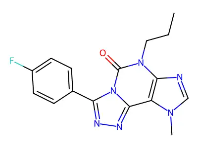 5H-1,2,4-Triazolo(3,4-i)purin-5-one, 6,9-dihydro-3-(4-fluorophenyl)-9-methyl-6-propyl- structure