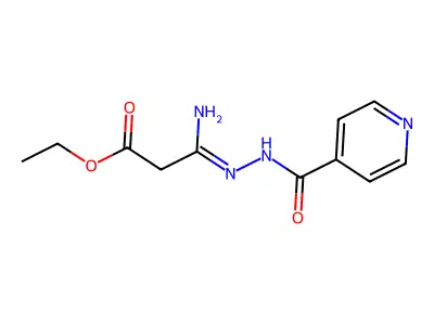 Ethyl 3-amino-3-(pyridine-4-carbonylhydrazinylidene)propanoate structure