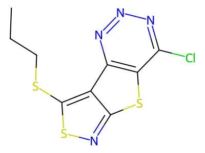 Isothiazolo(4',3':4,5)thieno(3,2-d)-1,2,3-triazine, 4-chloro-8-(propylthio)- structure