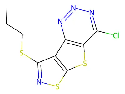 Isothiazolo(4',5':4,5)thieno(3,2-d)-1,2,3-triazine, 4-chloro-8-(propylthio)- structure