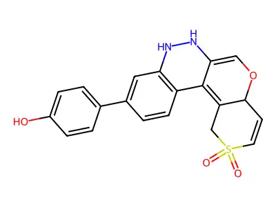4H,5H-(1)Benzothiopyrano(4,3-b)pyran-3-carbonitrile, 2-amino-4-(4-methoxyphenyl)-, 6,6-dioxide structure