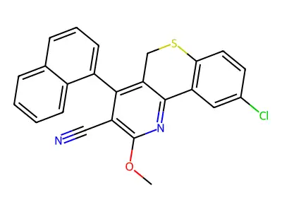 5H-(1)Benzothiopyrano(4,3-b)pyridine-3-carbonitrile, 9-chloro-2-methoxy-4-(1-naphthalenyl)- structure
