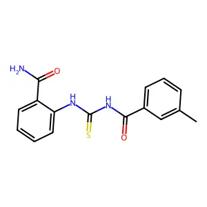 N-[(2-carbamoylphenyl)carbamothioyl]-3-methylbenzamide structure