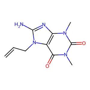 7-Allyl-8-amino-1,3-dimethyl-3,7-dihydro-1H-purine-2,6-dione structure