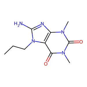 8-amino-1,3-dimethyl-7-propyl-1H-purine-2,6(3H,7H)-dione structure