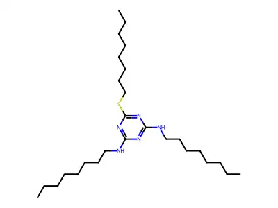 N2,N4-Dioctyl-6-(octylsulfanyl)-1,3,5-triazine-2,4-diamine structure