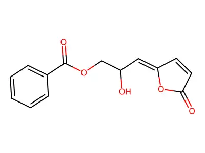 [2-Hydroxy-3-(5-oxofuran-2-ylidene)propyl] benzoate structure