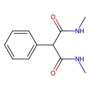 N,N'-dimethyl-2-phenylpropanediamide structure