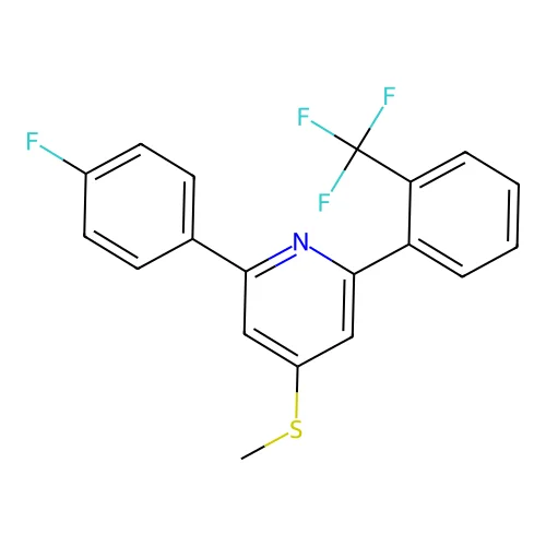 Pyridine, 2-(4-fluorophenyl)-4-(methylthio)-6-(2-(trifluoromethyl)phenyl)- structure