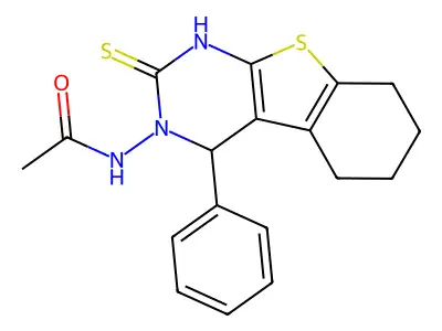 N-(1,4,5,6,7,8-Hexahydro-4-phenyl-2-thioxo(1)benzothieno(2,3-d)pyrimidin-3(2H)-yl)acetamide structure