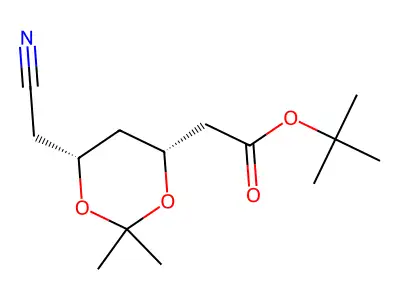 1,1-Dimethylethyl (4R,6R)-6-(cyanomethyl)-2,2-dimethyl-1,3-dioxane-4-acetate structure
