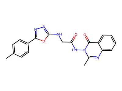 Acetamide, 2-((5-(4-methylphenyl)-1,3,4-oxadiazol-2-yl)amino)-N-(2-methyl-4-oxo-3(4H)-quinazolinyl)- structure