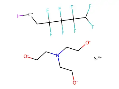 Silicon, ((2,2',2''-nitrilotris(ethanolato))(3-)-N,O,O',O'')(3,3,4,4,5,5,6,6-octafluoro-1-iodohexyl)-, (TB-5-23)- structure