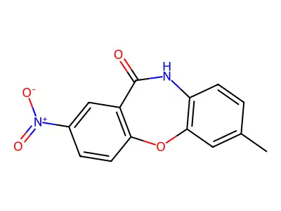 2-methyl-8-nitro-5H-benzo[b][1,4]benzoxazepin-6-one structure
