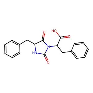 2-(4-Benzyl-2,5-dioxoimidazolidin-1-yl)-3-phenylpropanoic acid structure