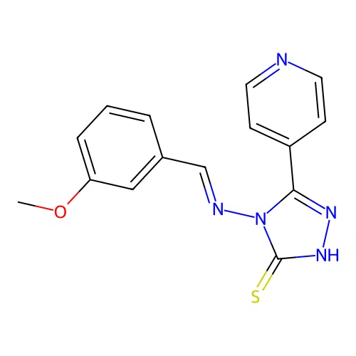 (E)-4-((3-methoxybenzylidene)amino)-5-(pyridin-4-yl)-4H-1,2,4-triazole-3-thiol structure