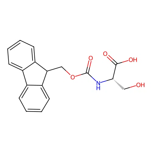 (2S)-2-({[(9H-fluoren-9-yl)methoxy]carbonyl}amino)-3-hydroxypropanoic acid structure