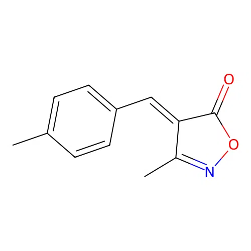 (4E)-3-methyl-4-(4-methylbenzylidene)-1,2-oxazol-5(4H)-one structure