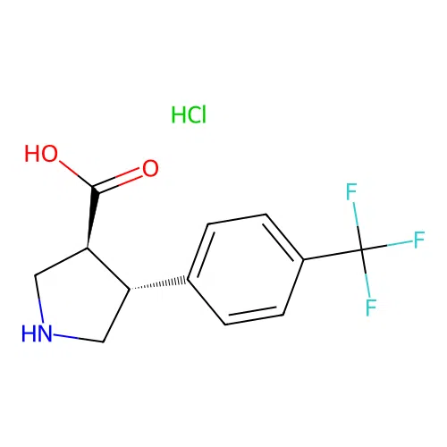 (+/-)-trans-4-(4-trifluoromethyl-phenyl)-pyrrolidine-3-carboxylic acid-HCl structure