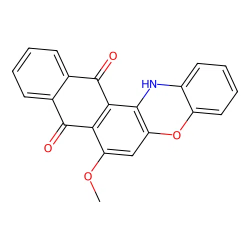 7-methoxy-8H-naphtho[2,3-a]phenoxazine-8,13(14H)-dione structure