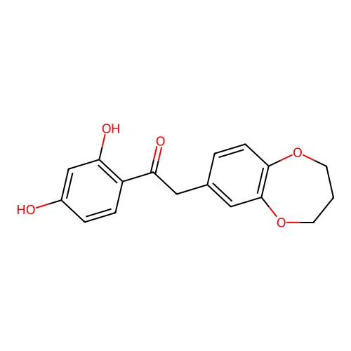 2-(3,4-dihydro-2H-benzo[b][1,4]dioxepin-7-yl)-1-(2,4-dihydroxyphenyl)ethanone structure