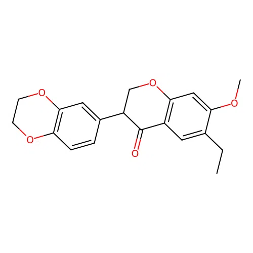3-(2,3-Dihydrobenzo[b][1,4]dioxin-6-yl)-6-ethyl-7-methoxychroman-4-one structure